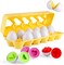 Matching Eggs 12 pcs Set Color & Shape Recoginition Sorter Puzzle